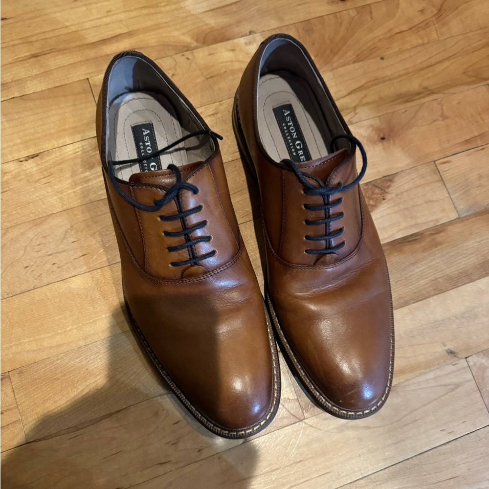 Aston Grey “Leu” Oxford, Brown Leather, Men’s Size 8, EUC!